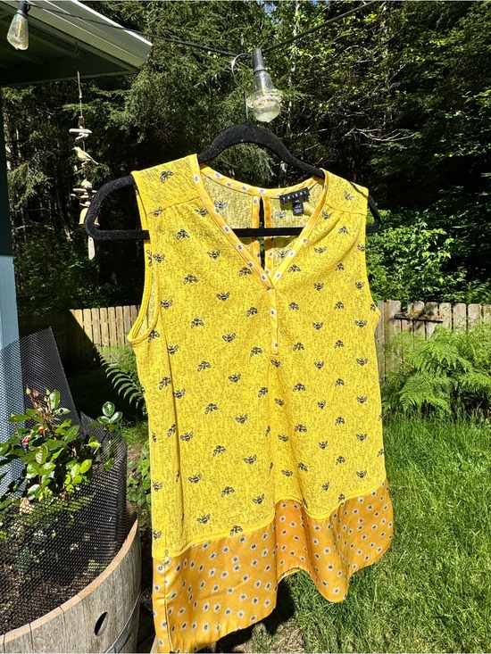 Tribal Tops - Tribal Yellow Floral Sleeveless Camisole